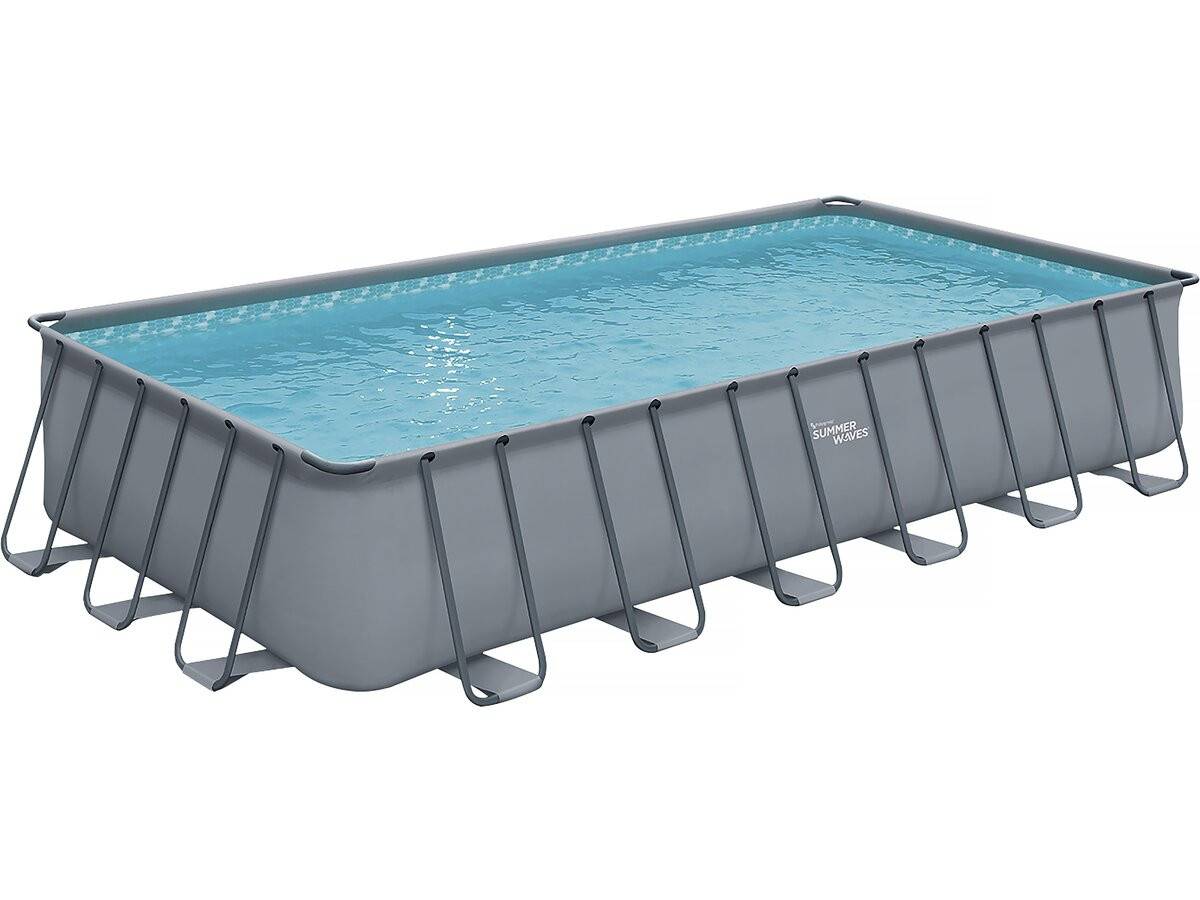 Habitat Et Jardin - Piscine Tubulaire Grise - "ludo 5" - 7.32 X 3.66 X 1.32 M - Sans Filtration -habitat Et Jardin