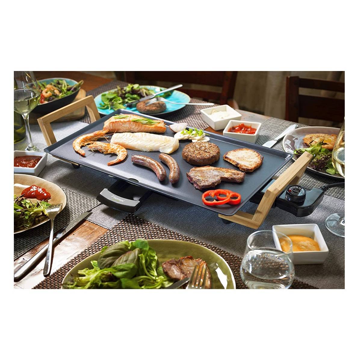 Bestron Plaque De Cuisson Avec Poignees Abp602bb 48x26 Cm 2000 W - Imagen 6