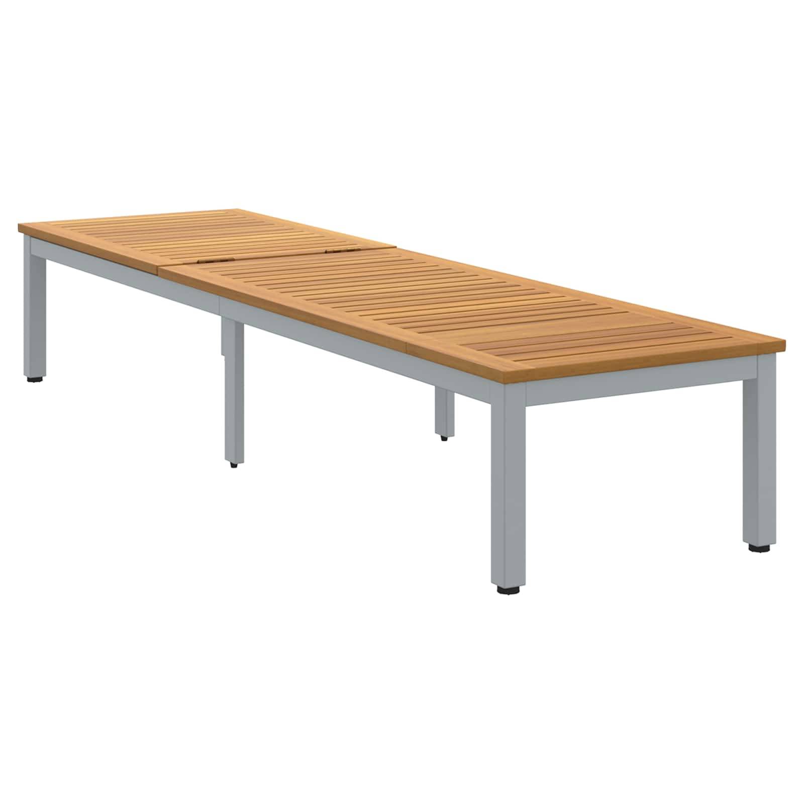 Vidaxl - Transat Gris 200 x 55 x 35 cm Bois d'Acacia Massif vidaXL 4010621 - Image 4