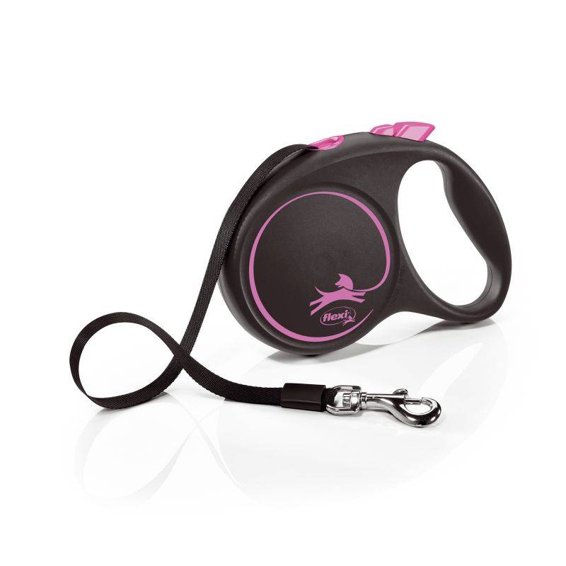 Flexi - Laisse Black Design L Tape 5m black/ pink  FU32T5-251-S-CP Flexi - Image 1