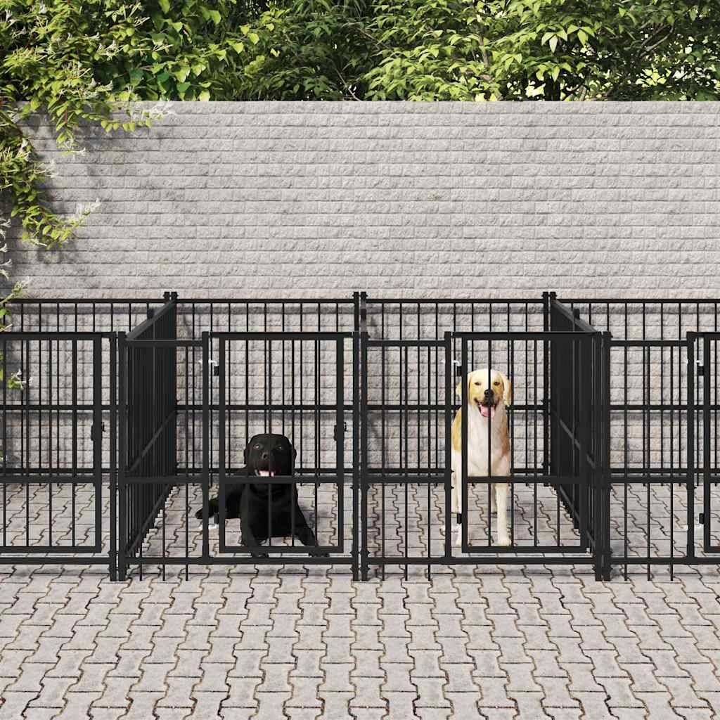 Vidaxl - Chenil d'extérieur pour chiens Acier 16,89 m² vidaXL 3124586 - Imagen 1