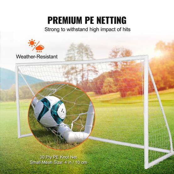 VEVOR But football enfants, cage PVC 371x183 cm, portable, filet. - Image 3