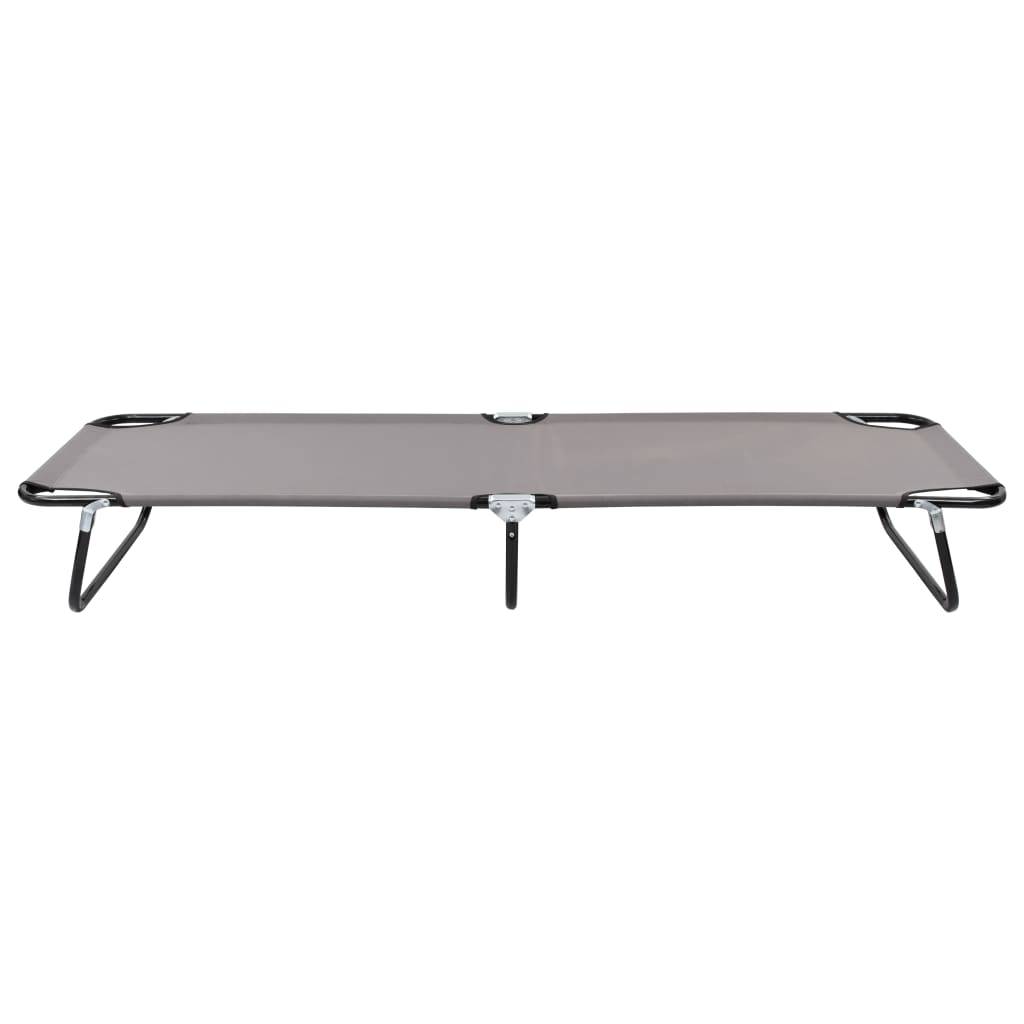 Helloshop26 - Lit de camping pliable meuble d'extérieur 190 cm pliable gris acier - Imagen 2
