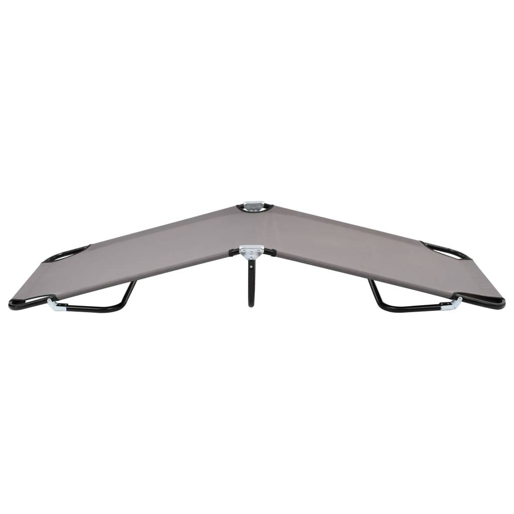 Helloshop26 - Lit de camping pliable meuble d'extérieur 190 cm pliable gris acier - Imagen 3