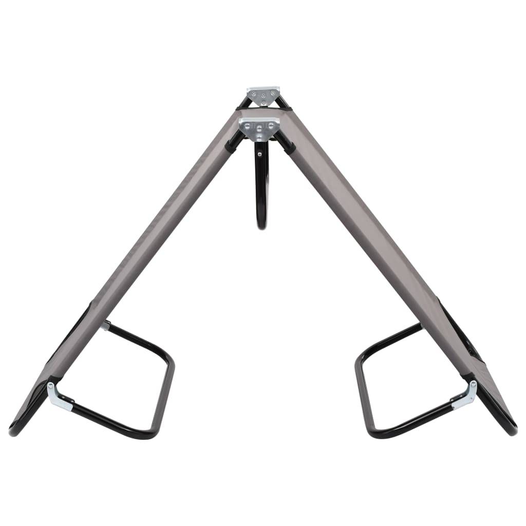 Helloshop26 - Lit de camping pliable meuble d'extérieur 190 cm pliable gris acier - Imagen 4
