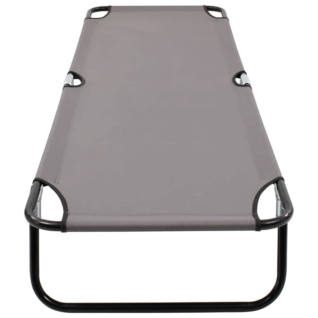 Helloshop26 - Lit de camping pliable meuble d'extérieur 190 cm pliable gris acier - Imagen 5