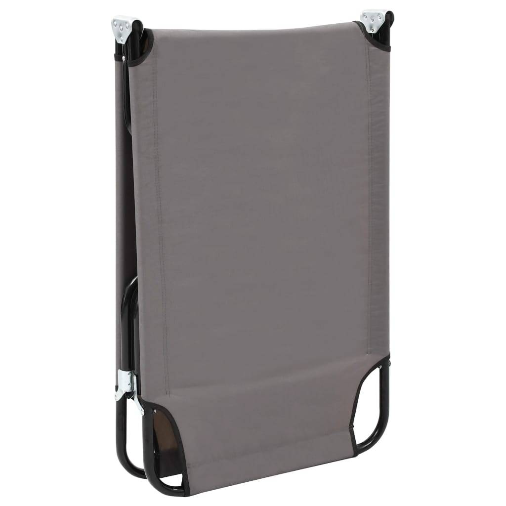 Helloshop26 - Lit de camping pliable meuble d'extérieur 190 cm pliable gris acier - Imagen 6