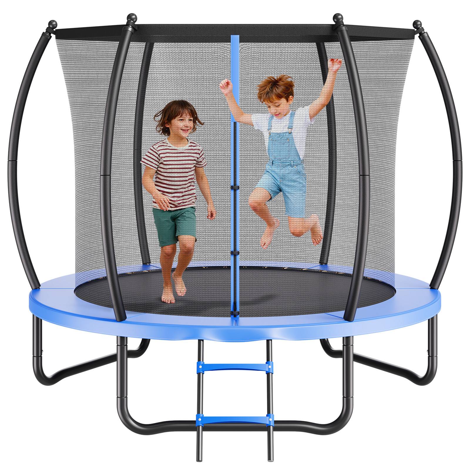 Vevor - VEVOR Trampoline extérieur 244 x 244 cm, filet de sécurité 360°, coussin épais, acier antirouille, capacité 120 kg.