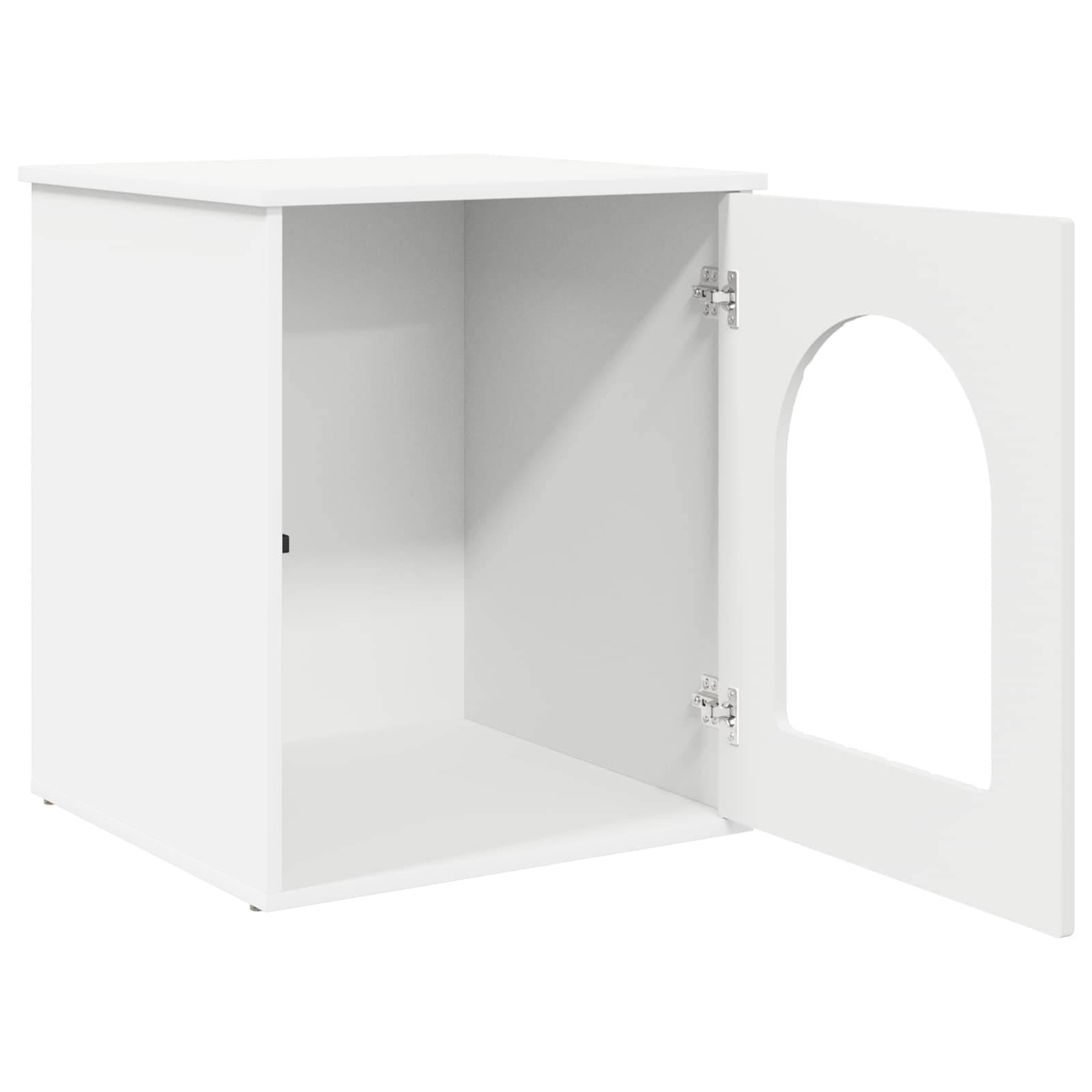 Maison pour chat bois d'ingénierie blanc 53 x 52 x 62 cm - PANGIVO - Image 5