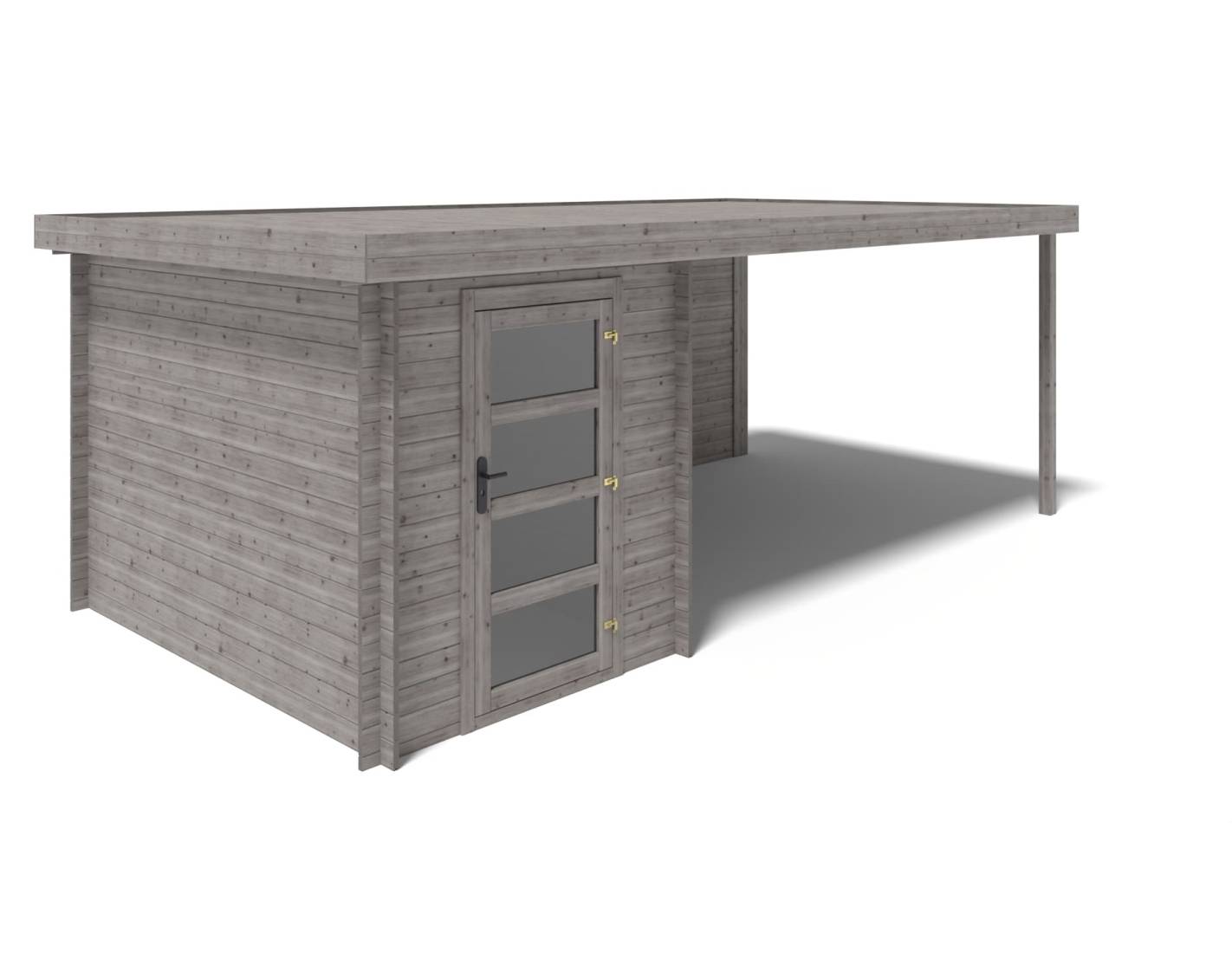 Altanka - Abri de jardin en bois - 6m2 - 5.84x3m - Traité - Ep. 28mm - Couleur: gris - DOM695 - Imagen 4