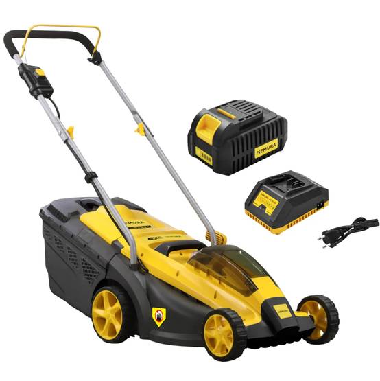 Tondeuse à batterie NEMURA 40V + Batterie 4Ah + Chargeur rapide - Coupe de 37cm - Mulching + Ramassage - Image 1