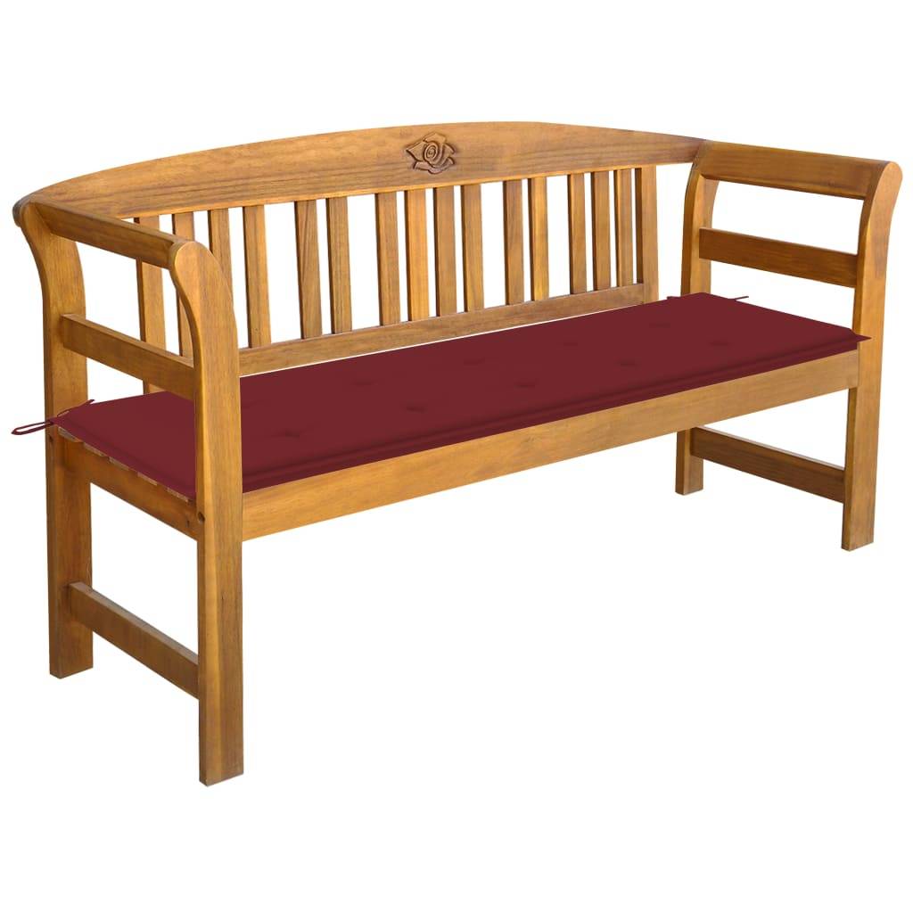 Helloshop26 - Banc de jardin meuble de patio d'extérieur terrasse avec coussin 157 cm bois d'acacia massif - Imagen 1