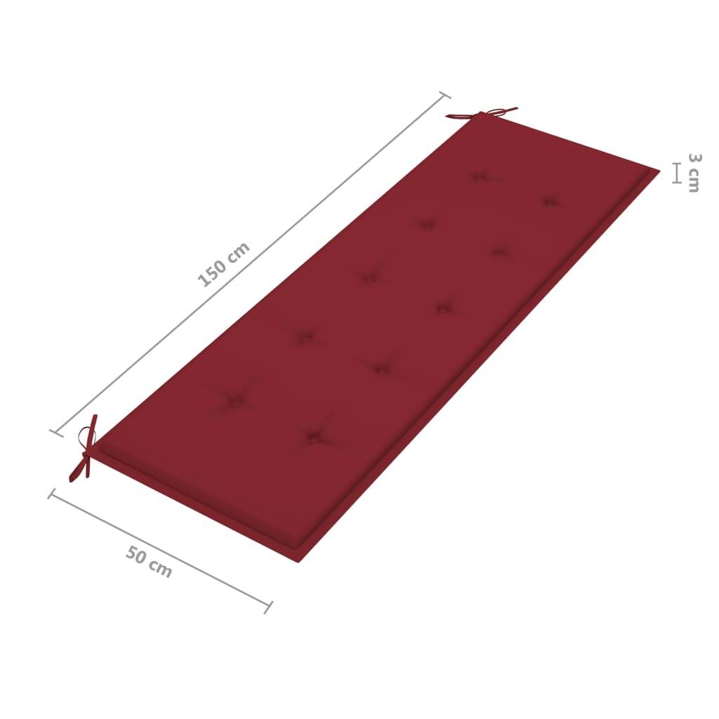 Helloshop26 - Banc de jardin meuble de patio d'extérieur terrasse avec coussin 157 cm bois d'acacia massif - Imagen 8