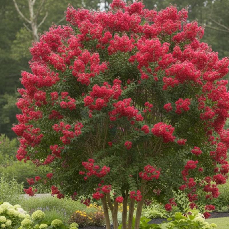 Lilas des Indes Périgord Pourpre, Lagerstroemia à fleurs Rouge - feuillage Caduc - Pot de 15L - 100/150 cm- hauteur à maturité De 1,00 m à 1,50 m - Image 5