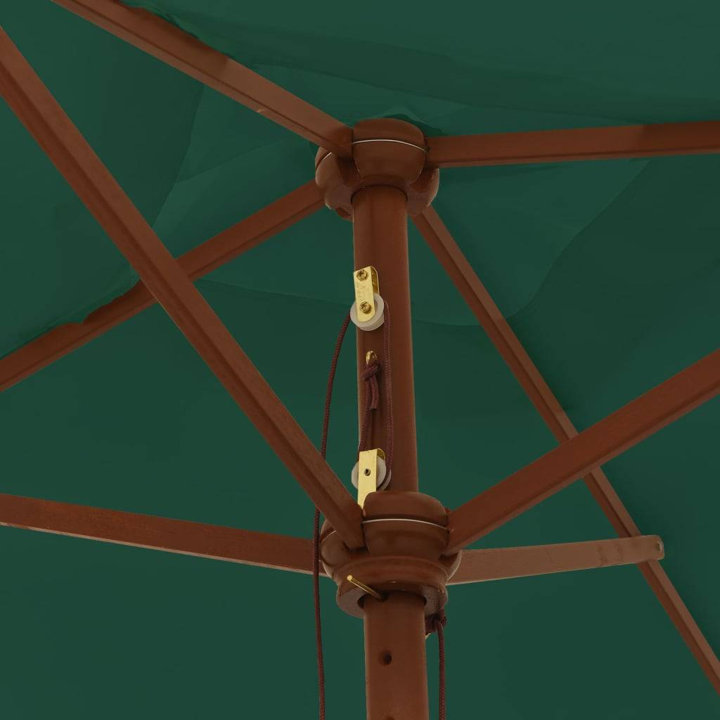 Helloshop26 - Parasol mobilier de jardin avec mât en bois 198 x 198 x 231 cm vert - Imagen 4