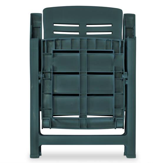 Lot de 2 Chaises inclinables de jardin | Chaise d'extérieur Plastique Vert - Image 6