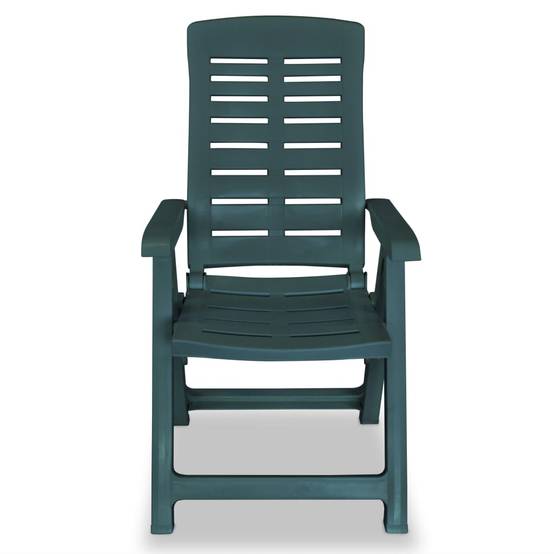 Lot de 2 Chaises inclinables de jardin | Chaise d'extérieur Plastique Vert - Image 5