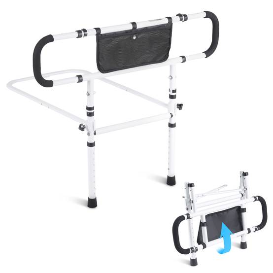 Vevor - VEVOR Barrière de lit pliable 180°, charge 204kg, poignée 4 niveaux, poche rangement, pour lit double/king. - Image 1