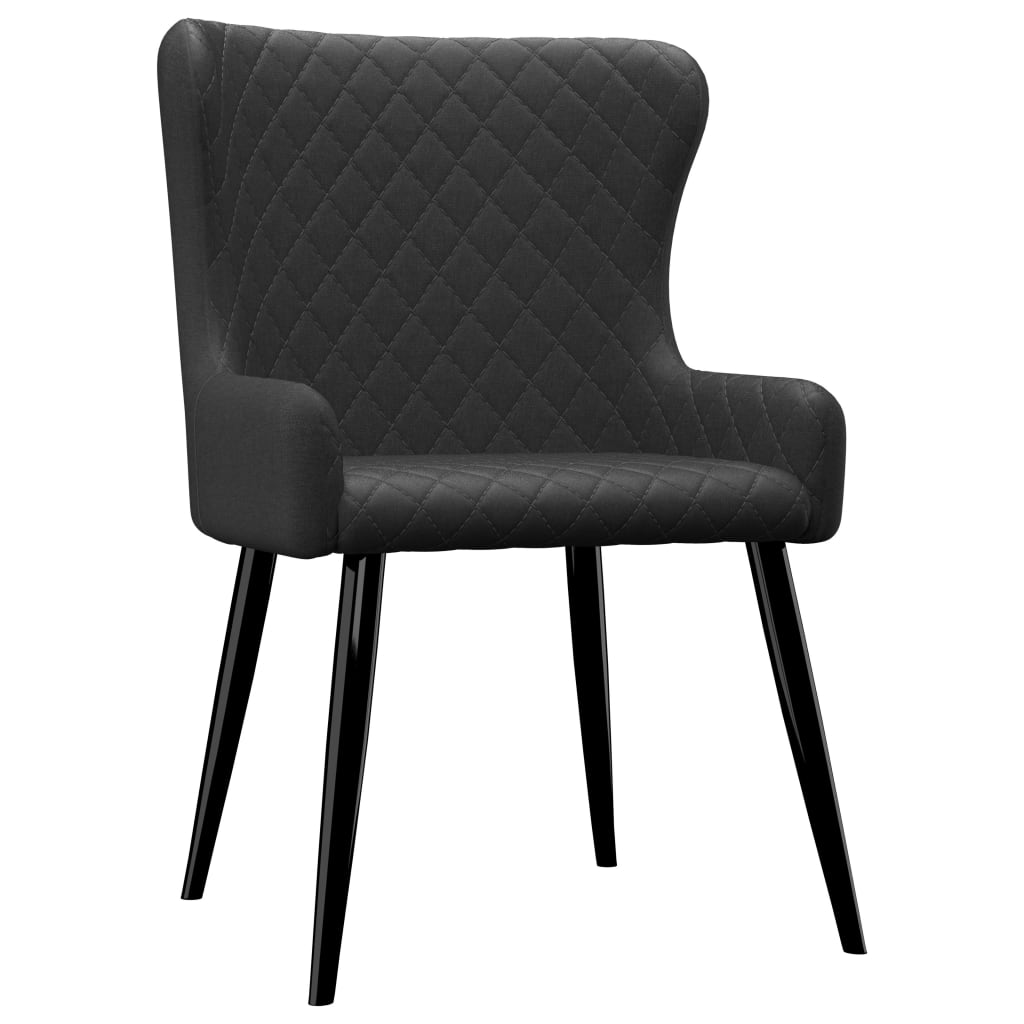 Vidaxl - Chaises à manger lot de 2 noir tissu - vidaXL - Imagen 1