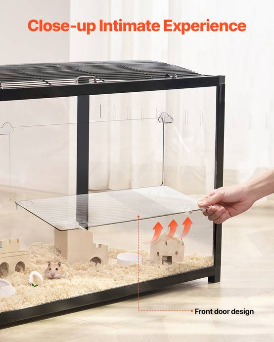 Vevor - VEVOR Cage hamster 96x47x55cm transparente 360°, porte, ventilée, pour souris, rats, cochons d'Inde. - Image 6