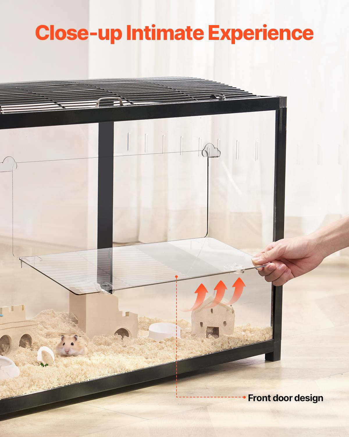 Vevor - VEVOR Cage hamster 96x47x55cm transparente 360°, porte, ventilée, pour souris, rats, cochons d'Inde. - Image 6