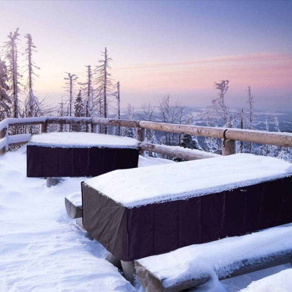 IntiMeg - Housse de protection rectangulaire noire pour table de jardin, imperméable et anti-poussière, avec sac de rangement IntiMeg - Image 4