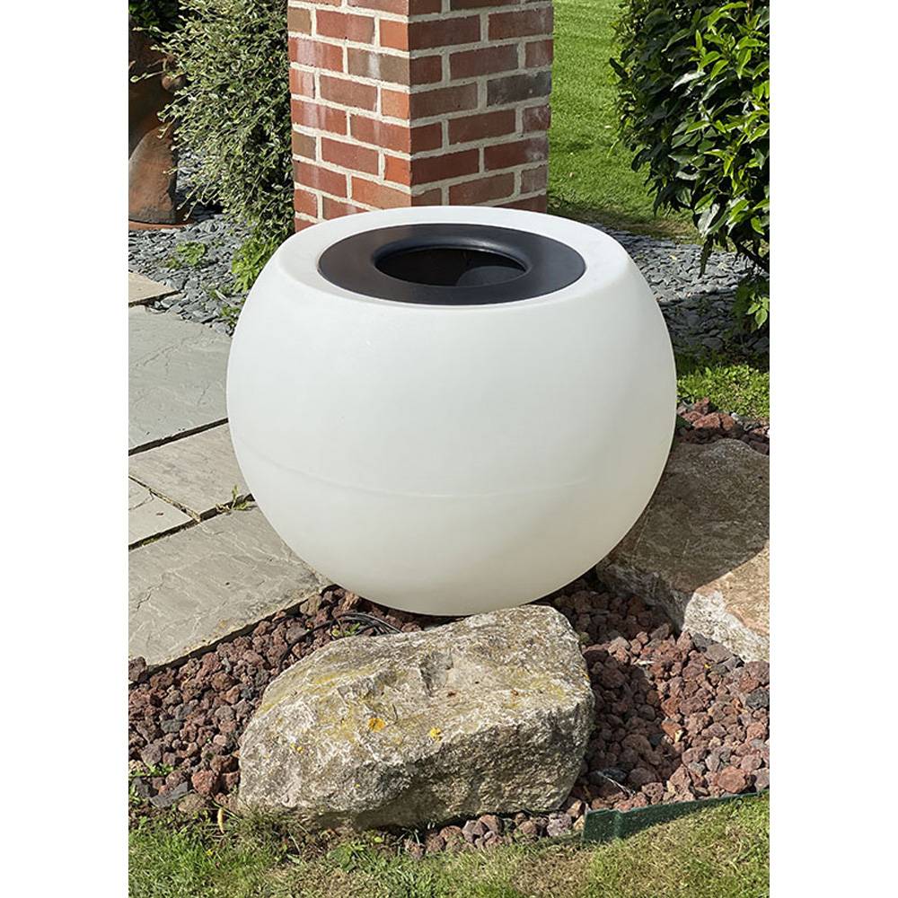 Pots de fleurs rond sphérique xxl speranza 325l éclairant- lot de 2 - Imagen 2
