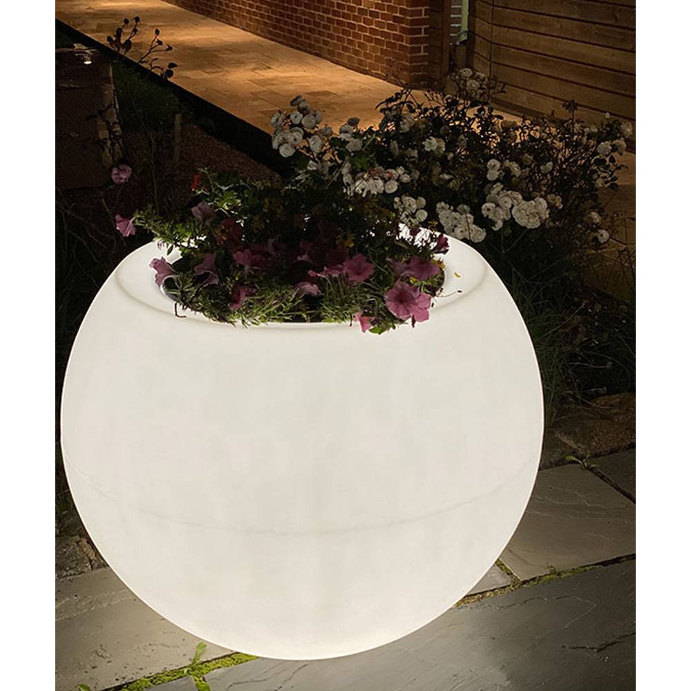 Pots de fleurs rond sphérique xxl speranza 325l éclairant- lot de 2 - Imagen 1