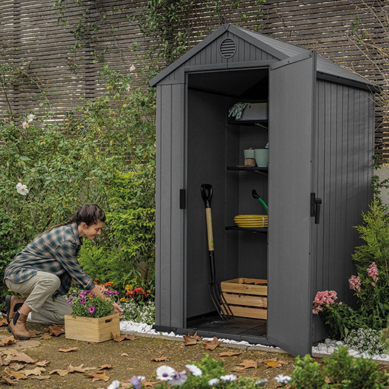 Keter - Abri de jardin 1,47m² DARWIN 4x4 Gris Keter - Image 3