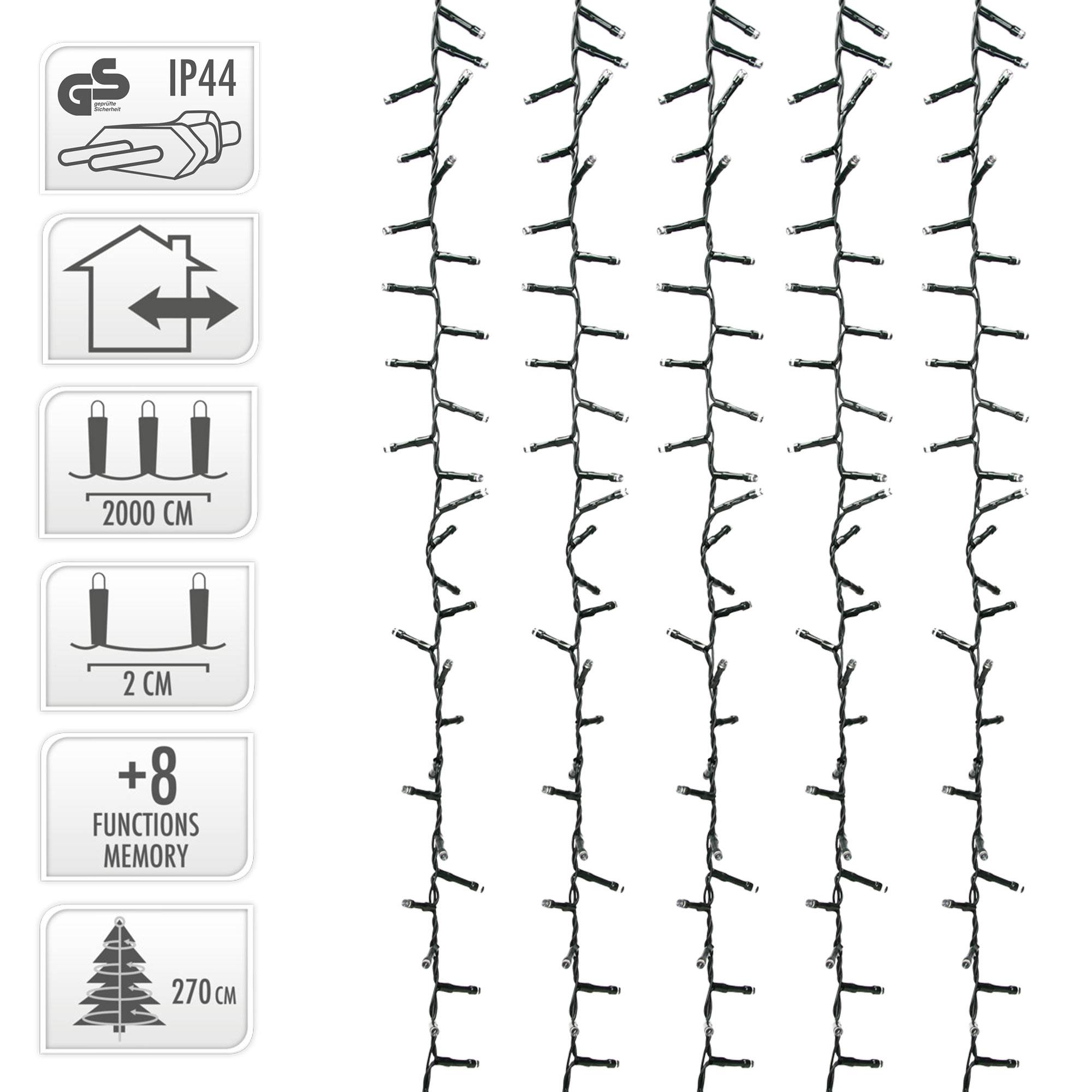 Ecd-Germany - Guirlande lumineuse arbre Noël 1000LED extra blanc chaud 20m intérieur/extérieur - Imagen 5