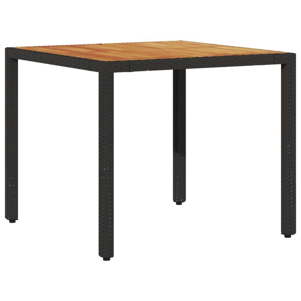 PANGIVO - Table de jardin résine tressée bois acacia noir 90 x 90 x 75 cm - PANGIVO - Image 6