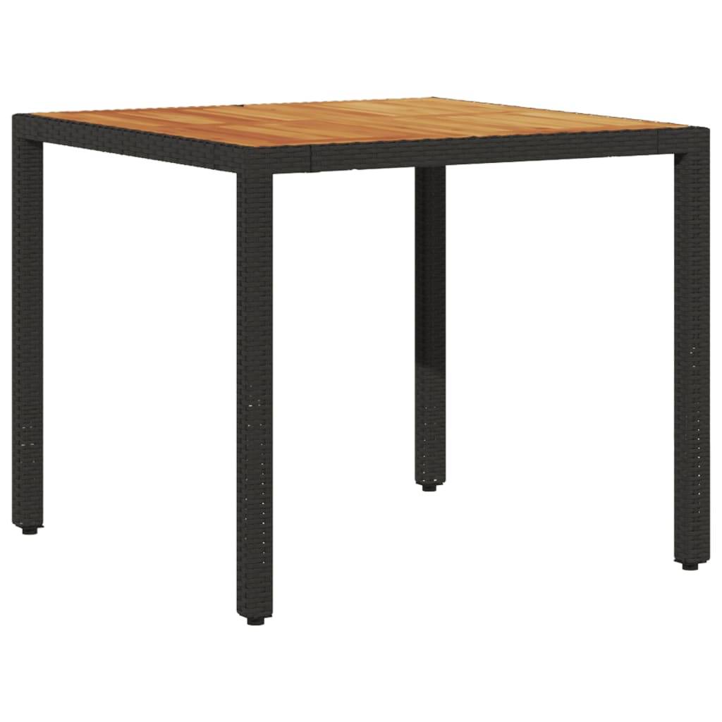 PANGIVO - Table de jardin résine tressée bois acacia noir 90 x 90 x 75 cm - PANGIVO - Image 2
