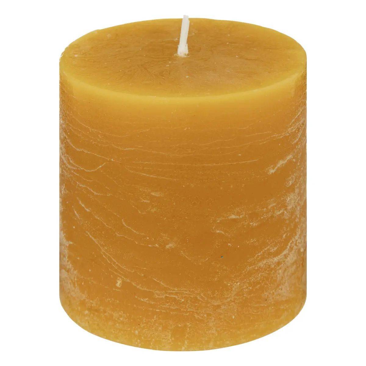 Bougie Ronde "Rustic" 7cm Jaune - Image 1