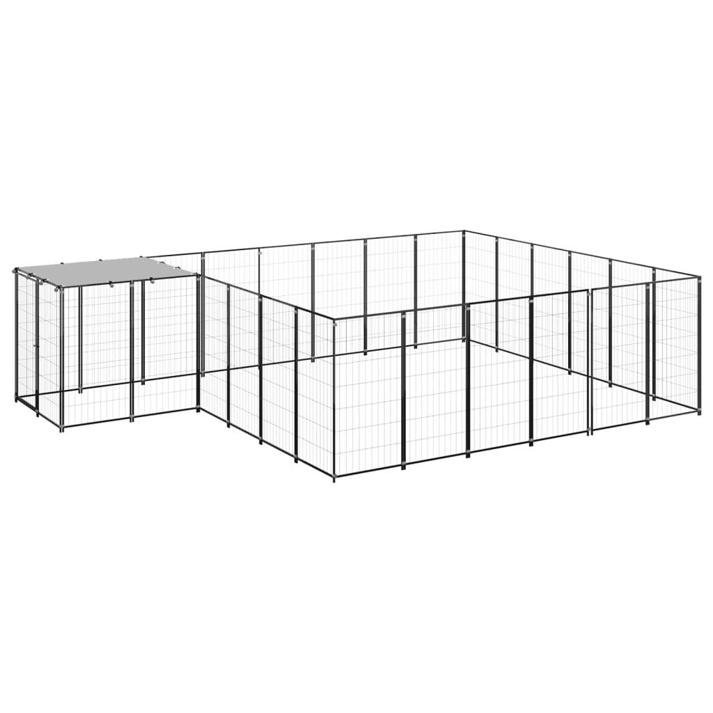 Vidaxl - Chenil Noir 12,1 m² Acier vidaXL 3082213 - Imagen 2