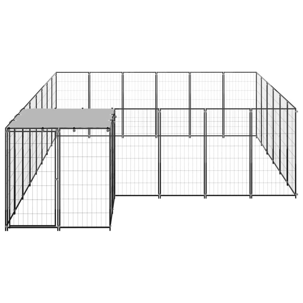 Vidaxl - Chenil Noir 12,1 m² Acier vidaXL 3082213 - Imagen 7