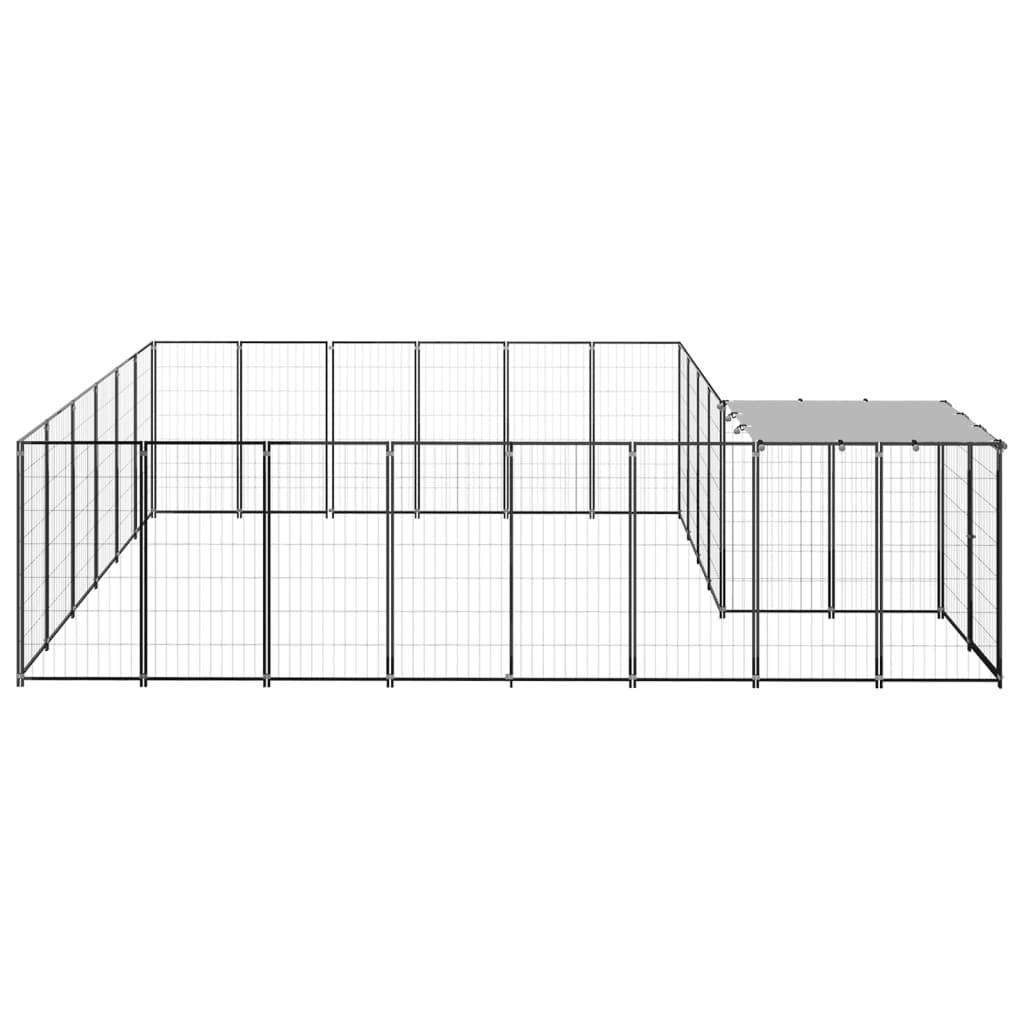 Vidaxl - Chenil Noir 12,1 m² Acier vidaXL 3082213 - Imagen 5
