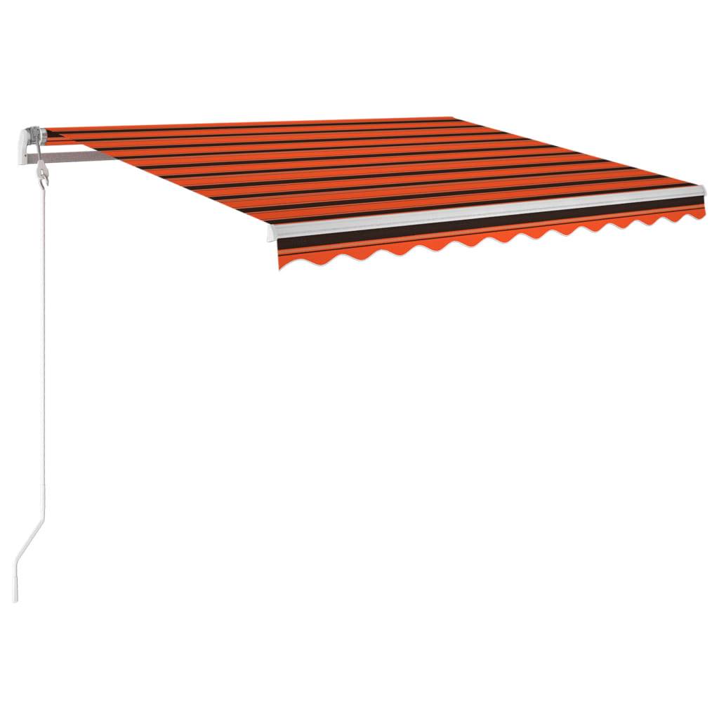 Store banne motorisé aluminium terrasse capteur vent LED 350x250cm orange marron - ComfortXL Outdoor Living - Image 2