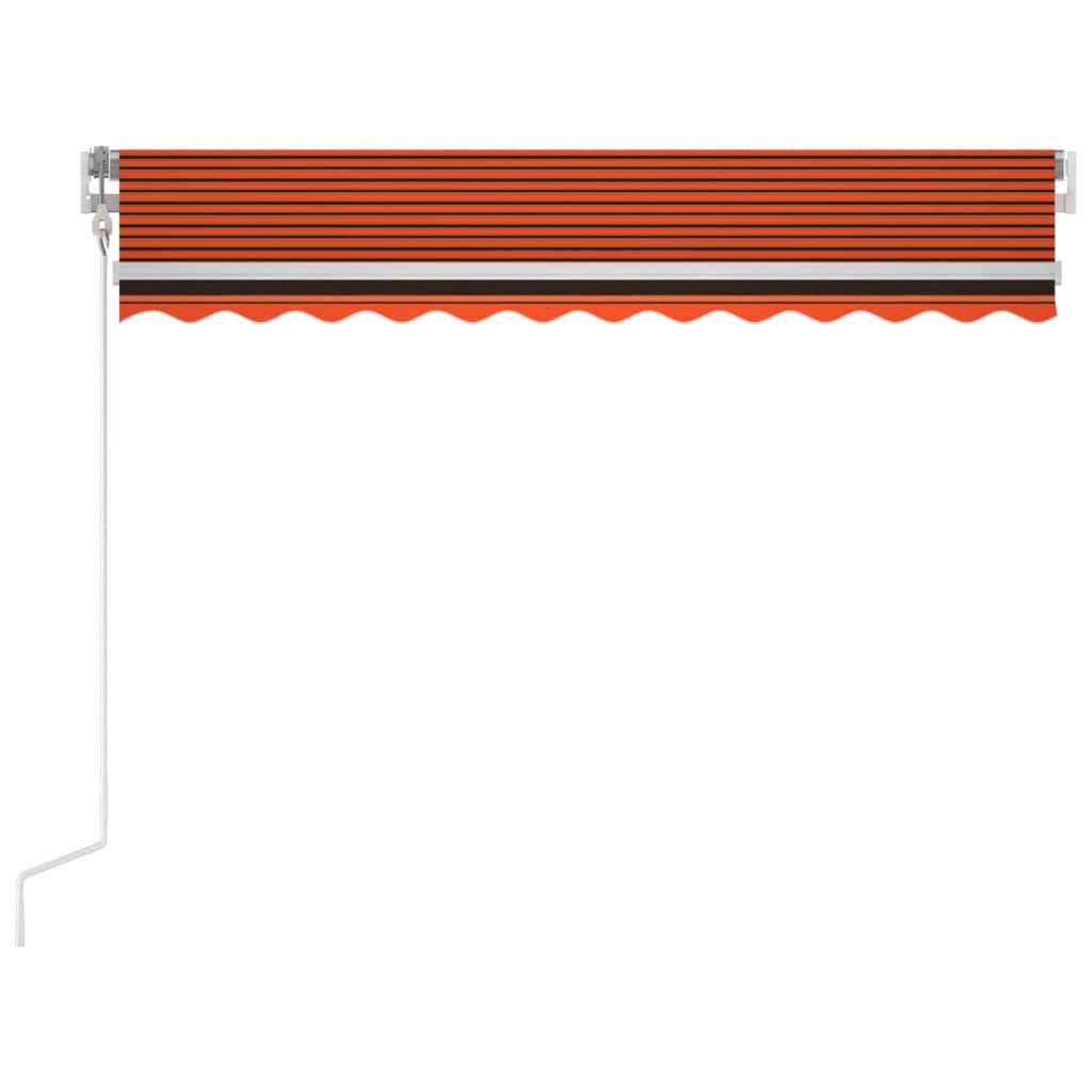 Store banne motorisé aluminium terrasse capteur vent LED 350x250cm orange marron - ComfortXL Outdoor Living - Image 4