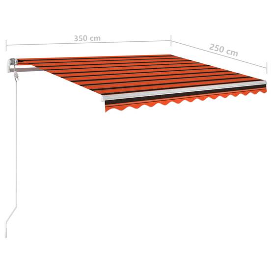 Store banne motorisé aluminium terrasse capteur vent LED 350x250cm orange marron - ComfortXL Outdoor Living - Image 10