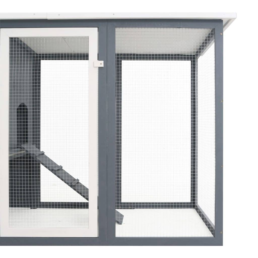 Helloshop26 - Poulailler d'extérieur avec 1 nichoir 202 x 75 x 98 cm bois gris - Imagen 6