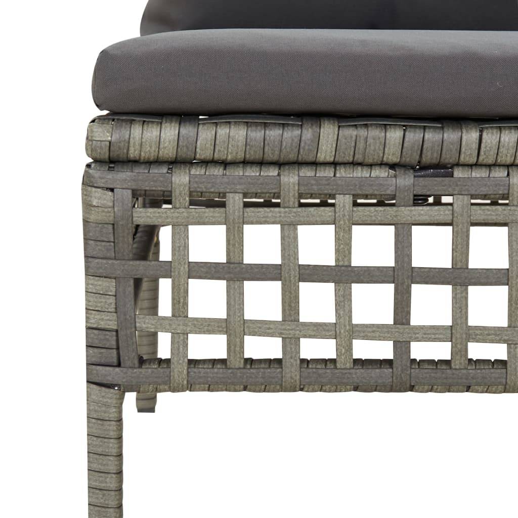 Helloshop26 - Salon de jardin meuble d'extérieur ensemble de mobilier 9 pièces avec coussins gris résine tressée - Imagen 4