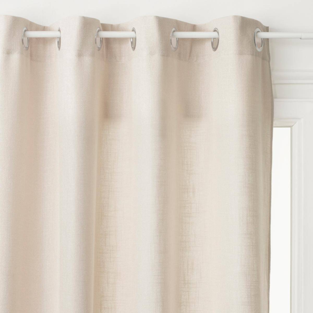 Atmosphera - Lot de 2 Rideaux à  œillets Beige Lin 140 x 260 cm - Imagen 2