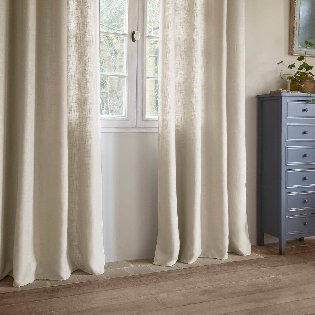 Atmosphera - Lot de 2 Rideaux à  œillets Beige Lin 140 x 260 cm - Imagen 3