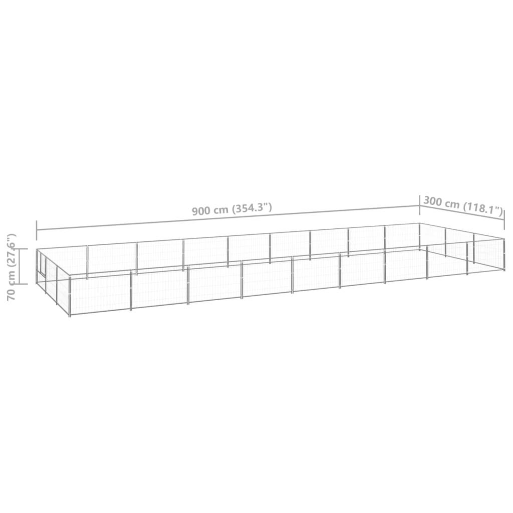 Vidaxl - Chenil Argenté 27 m² Acier vidaXL 3082141 - Imagen 3