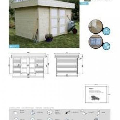 Abri de jardin STOCKHOLM en bois 8,36 m², Plancher Oui - Imagen 6