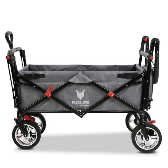 FUXLIFE by FUXTEC Chariot à bras FX-CT800 confort pliable - Gris | Chariot de transport avec toit solaire | Rallonge intérieure - Image 6