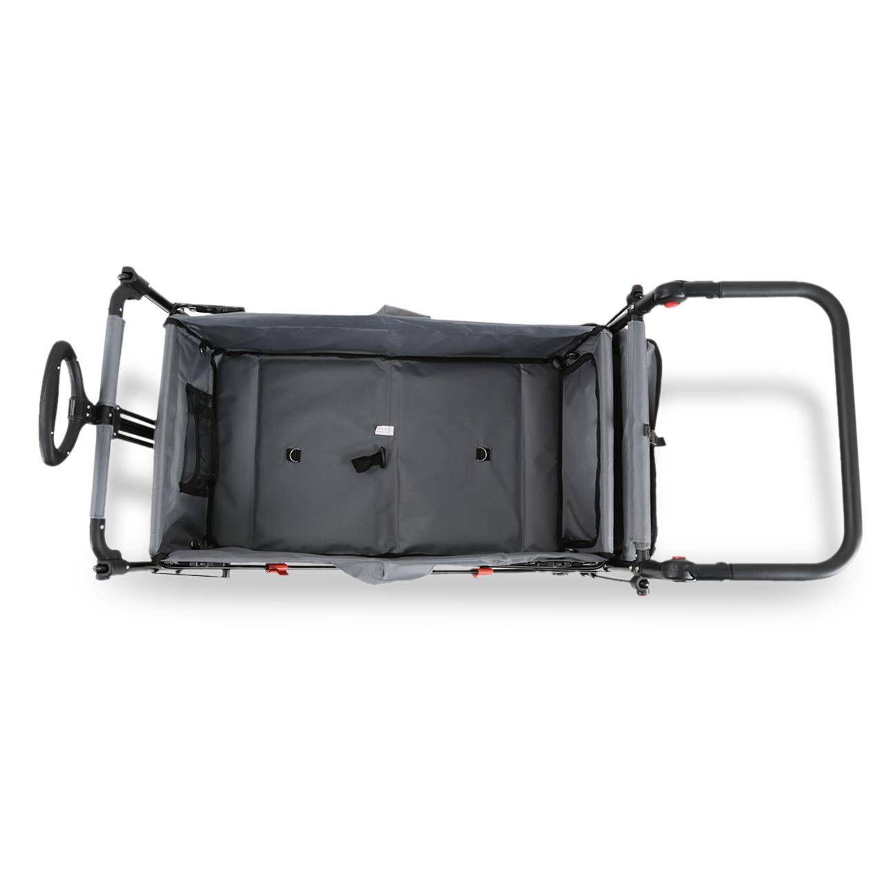 FUXLIFE by FUXTEC Chariot à bras FX-CT800 confort pliable - Gris | Chariot de transport avec toit solaire | Rallonge intérieure - Image 9