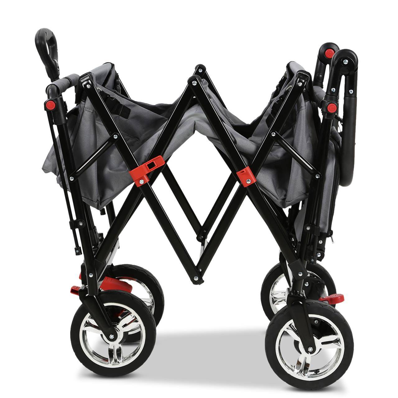 FUXLIFE by FUXTEC Chariot à bras FX-CT800 confort pliable - Gris | Chariot de transport avec toit solaire | Rallonge intérieure - Image 7