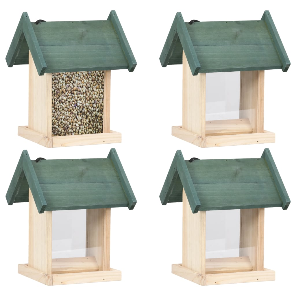 Vidaxl - Mangeoires À Oiseaux 4 Pcs Bois De Sapin - vidaXL - Image 2
