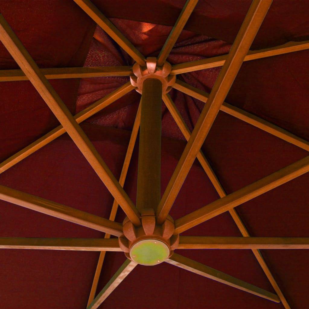 Helloshop26 - Parasol suspendu avec mât 3 x 3m bois de sapin massif orange - Imagen 4
